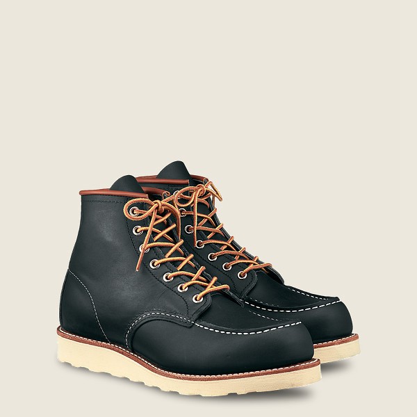 Red Wing Mens Heritage Boots - Classic Moc - 6-inch Portage Leather - Navy - HXS813596